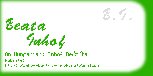 beata inhof business card